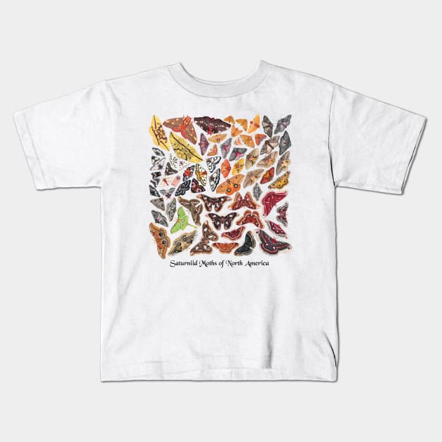 Saturniid Moths of North America Kids T-Shirt by JadaFitch